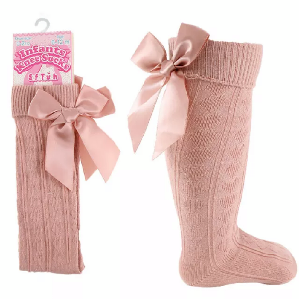 Rose knee socks with bow