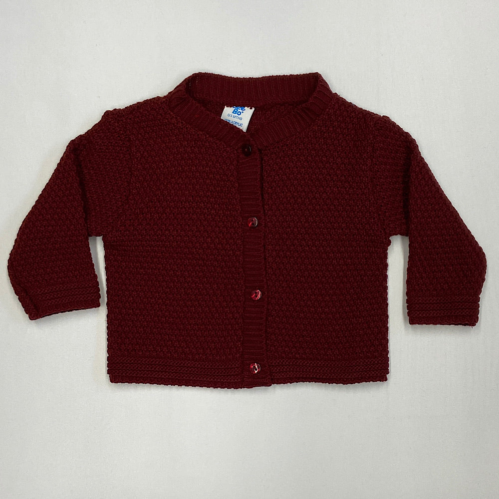 Burgundy knitted cardigan