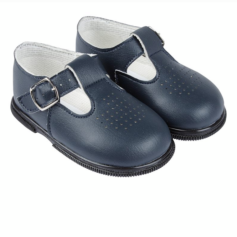 Navy hard sole shoes