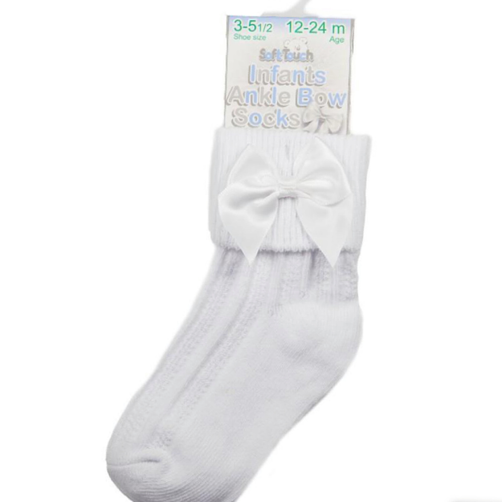 White ankle bow socks