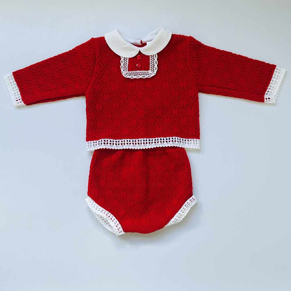Red knitted Orabelle suit