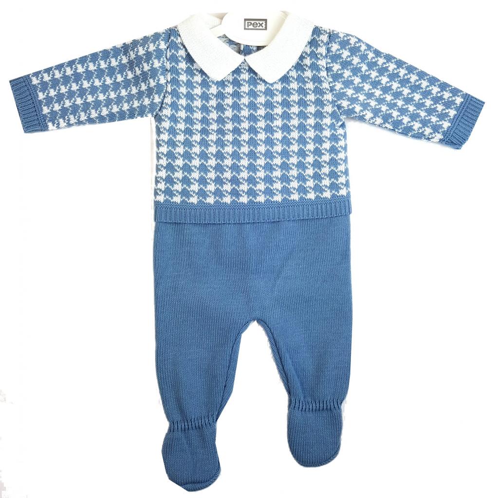Baby Boy Petrol Blue Knitted Two Piece